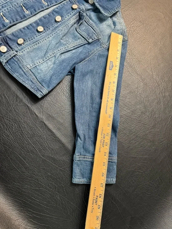 American Rag Y2K Cropped Denim Jacket Embroidered Size Small Western Festival - Picture 6 of 9